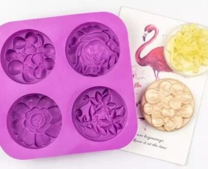 FLOWER ENGRAVED ROUND 4 CAVITIES